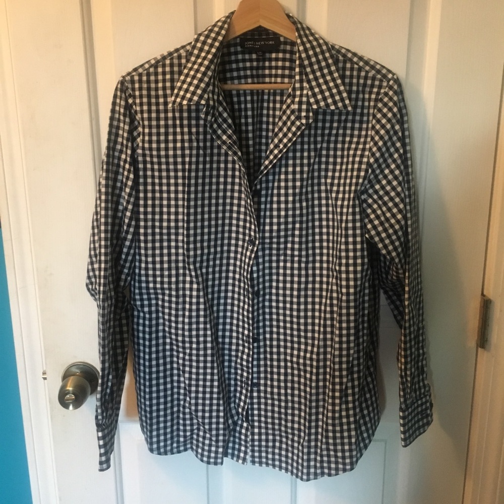 Gingham Button Down, Large, Jones NY, Never Worn